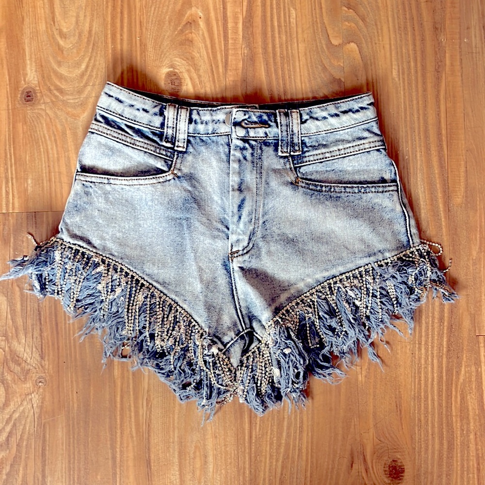 American Threads Sparkly Jean Shorts New